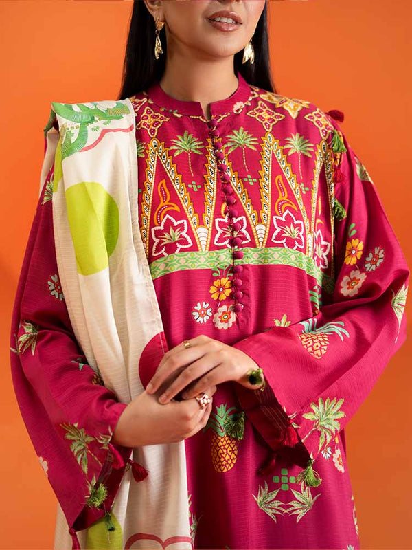 AFROZ 3-Piece Unstitched Digital Printed Bana Dora Viscose Suit