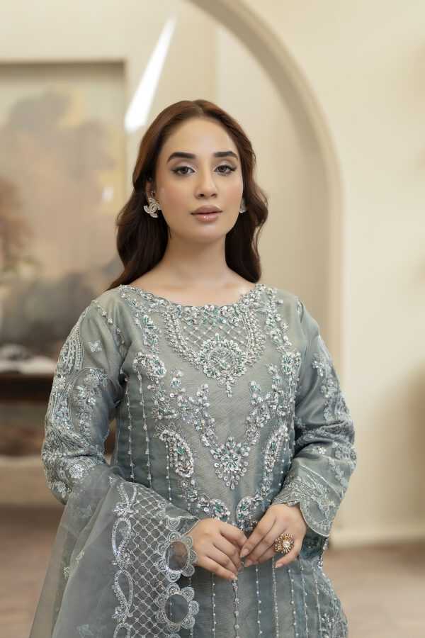 4YOU-9072 Deep Purple & Blush Pink Organza 3-Piece Set