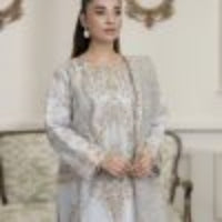 4YOU-9073  Light Grey & Sage Green Organza 3-Piece Suit