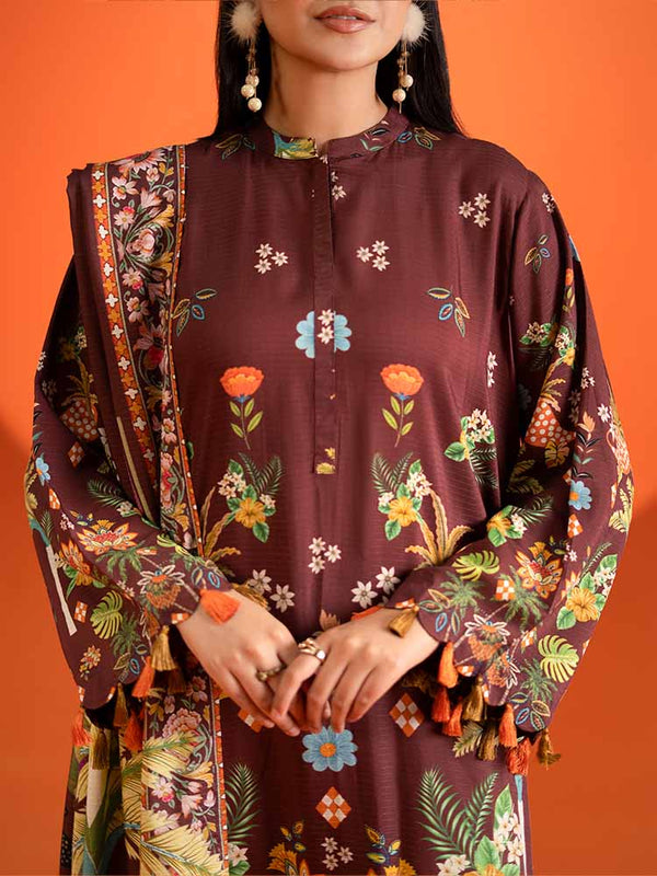 AFROZ 3-Piece Unstitched Digital Printed Bana Dora Viscose Suit
