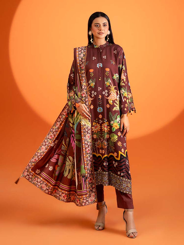 AFROZ 3-Piece Unstitched Digital Printed Bana Dora Viscose Suit