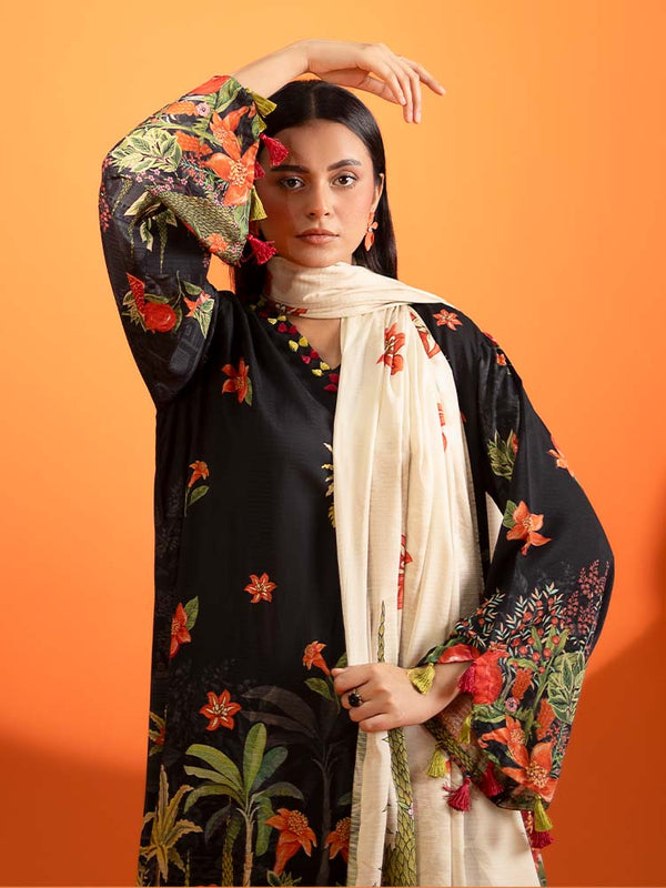 AFROZ 3-Piece Unstitched Digital Printed Bana Dora Viscose Suit