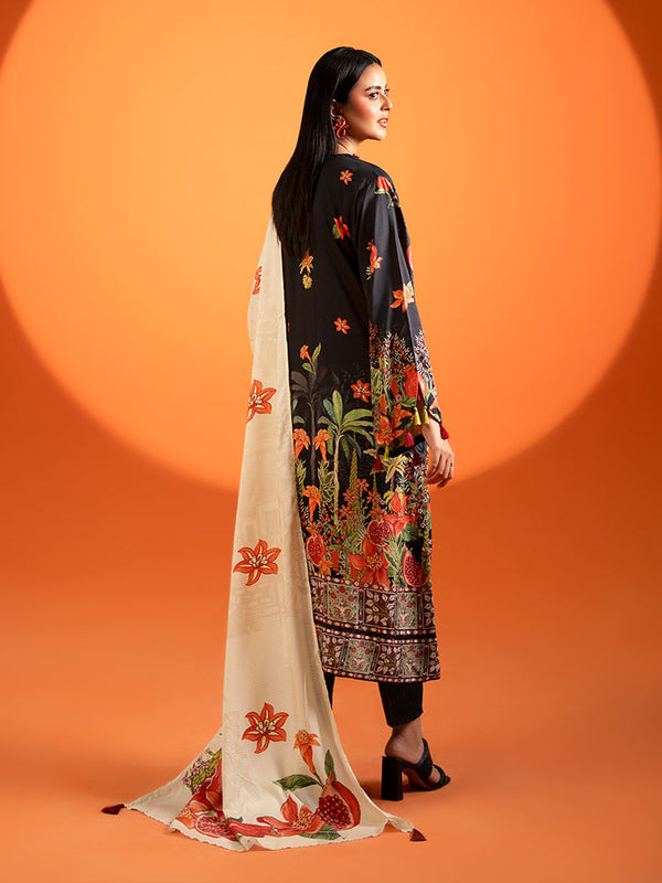 AFROZ 3-Piece Unstitched Digital Printed Bana Dora Viscose Suit