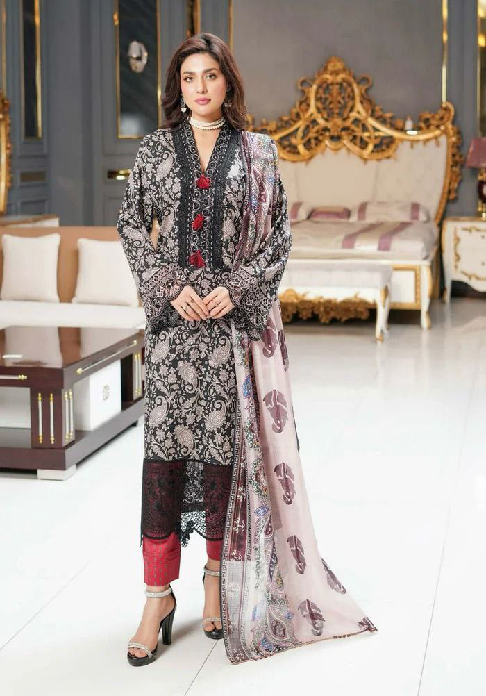 MUNIRA  EMBROIDERED LINEN READYMADE MGL06