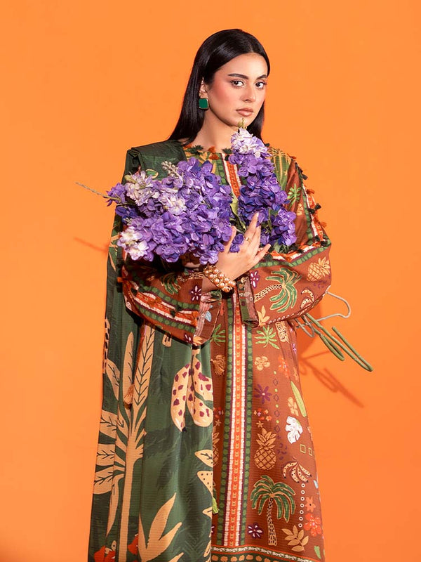 AFROZ 3-Piece Unstitched Digital Printed Bana Dora Viscose Suit