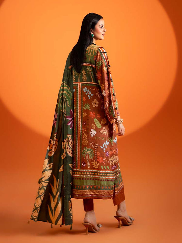 AFROZ 3-Piece Unstitched Digital Printed Bana Dora Viscose Suit