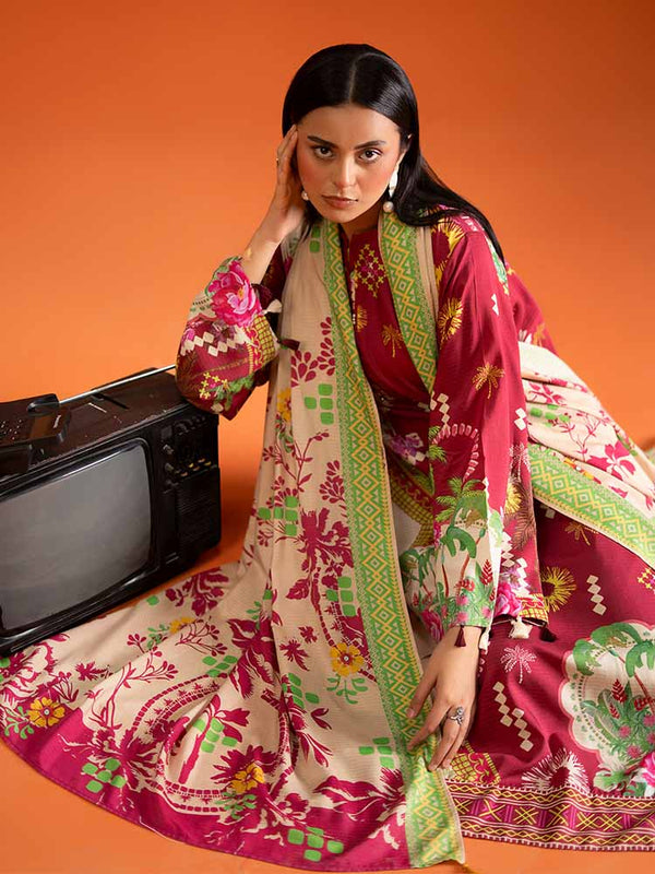 AFROZ 3-Piece Unstitched Digital Printed Bana Dora Viscose Suit