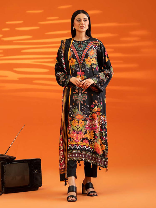AFROZ 3-Piece Unstitched Digital Printed Bana Dora Viscose  Suit
