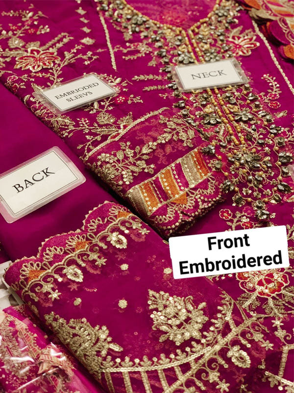 Stylish Heavy Embroidered Chiffon Party Wear Dress With Chiffon Embroidered Dupatta (Unstitched)