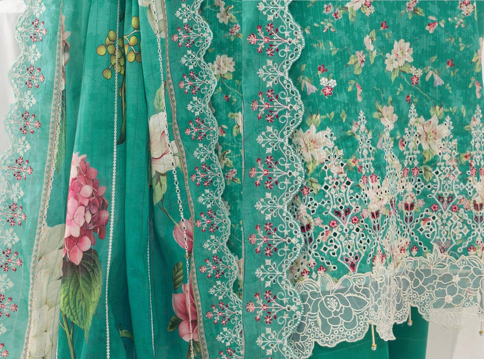 Digital Printed Embroidered Lawn Noorieh by Elaya 3 Piece