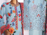 MTF Digital Printed Doria Embroidered Chikankari Cotton Collection | Unstitched 3 Piece
