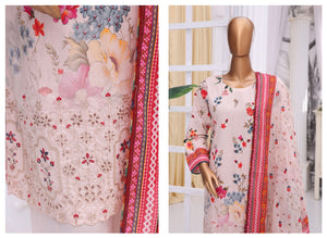 MTF Digital Printed Doria Embroidered Chikankari Cotton Collection | Unstitched 3 Piece