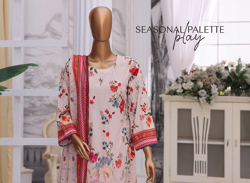 MTF Digital Printed Doria Embroidered Chikankari Cotton Collection | Unstitched 3 Piece