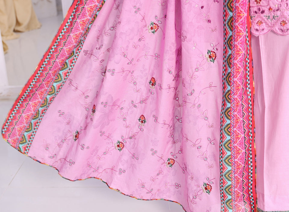 MTF Digital Printed Doria Embroidered Chikankari Cotton Collection | Unstitched 3 Piece