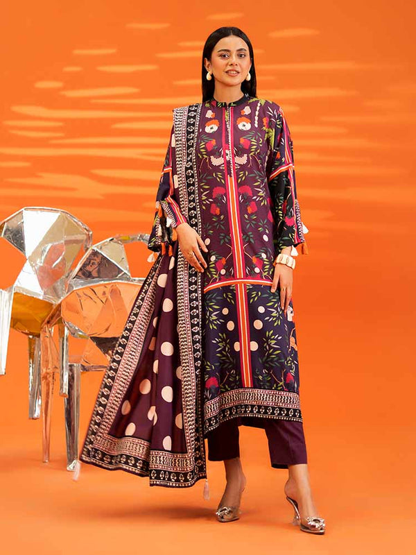 AFROZ 3-Piece Unstitched Digital Printed Bana Dora Viscose  Suit