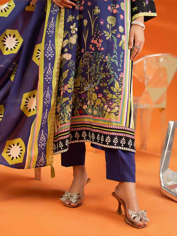 AFROZ 3-Piece Unstitched Digital Printed Bana Dora Viscose Suit
