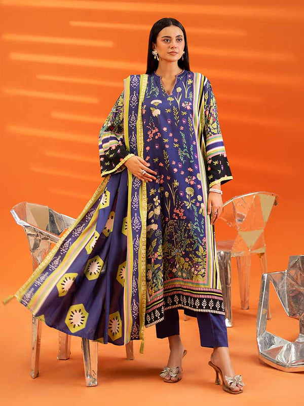 AFROZ 3-Piece Unstitched Digital Printed Bana Dora Viscose Suit