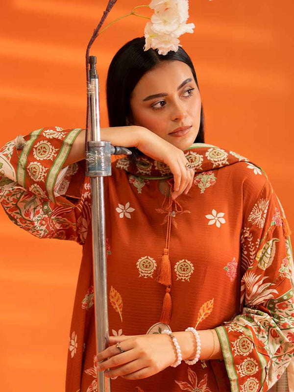 AFROZ 3-Piece Unstitched Digital Printed Bana Dora Viscose Suit