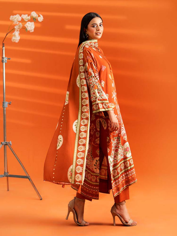 AFROZ 3-Piece Unstitched Digital Printed Bana Dora Viscose Suit