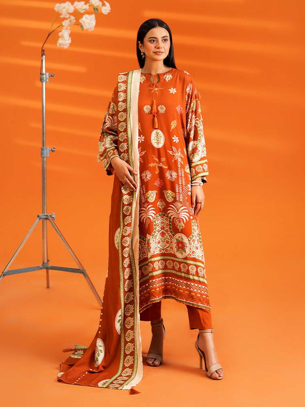 AFROZ 3-Piece Unstitched Digital Printed Bana Dora Viscose Suit