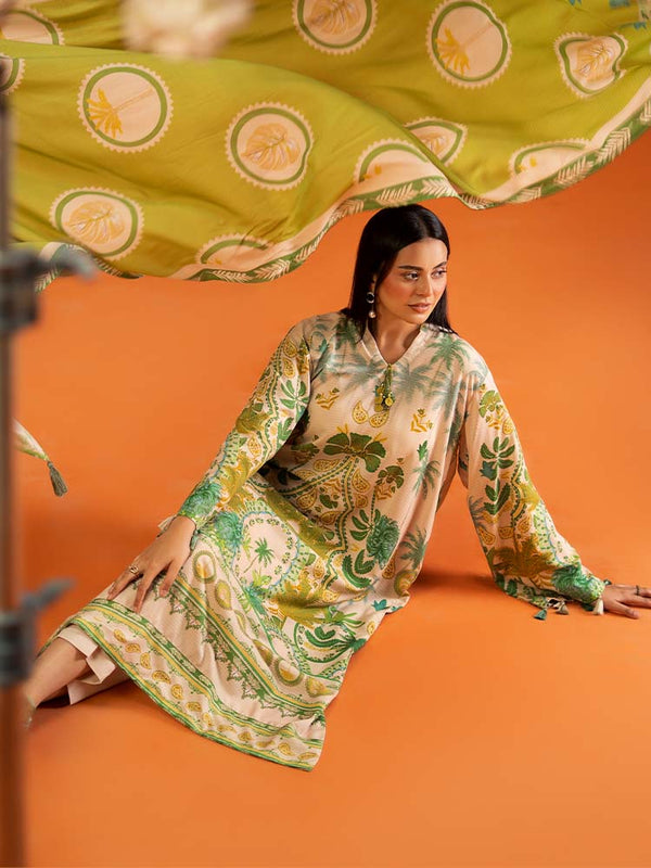 AFROZ 3-Piece Unstitched Digital Printed Bana Dora Viscose  Suit