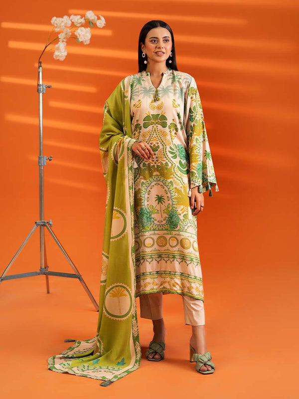 AFROZ 3-Piece Unstitched Digital Printed Bana Dora Viscose  Suit