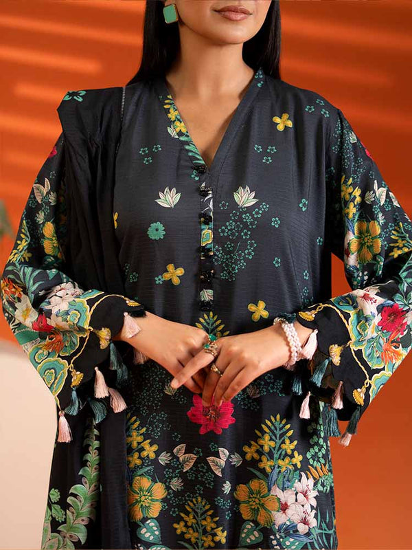 AFROZ 3-Piece Unstitched Digital Printed Bana Dora Viscose Suit