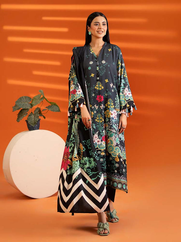 AFROZ 3-Piece Unstitched Digital Printed Bana Dora Viscose Suit