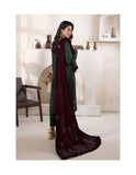 Bareeze Dyed Slub Embroidered Ensemble with Velvet Shawl