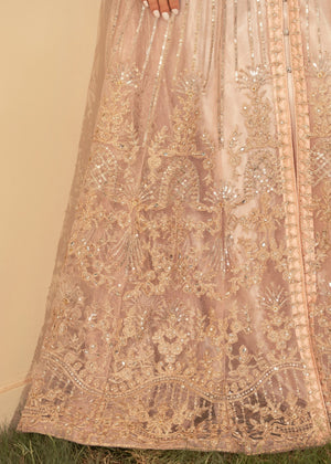 Net Maxi in Peach Orange-AYAT LIGHT PEACH