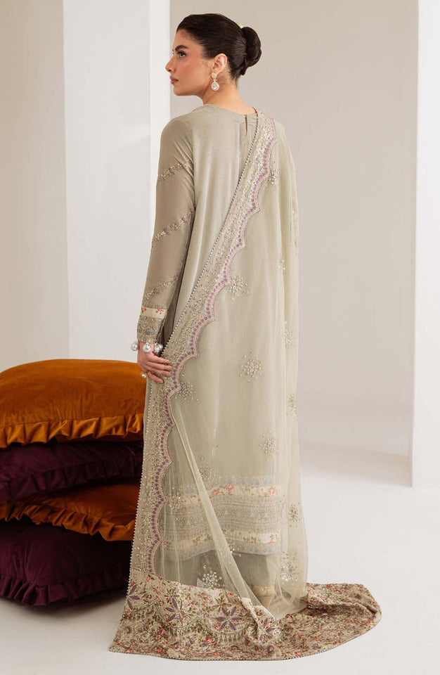 Maya by Nureh Luxury Embroidered Velvet Unstitched 3 Piece Suit - NW-111 - NU25VLT - Grey - Winter Collection