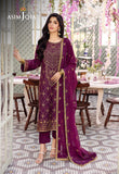 AJCFP-07 EMBROIDERED JUMBO SILK UNSTITCHED 3 PCS