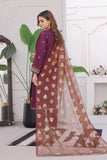 Embroidered Cambric 3 Pc suit-organza dupatta