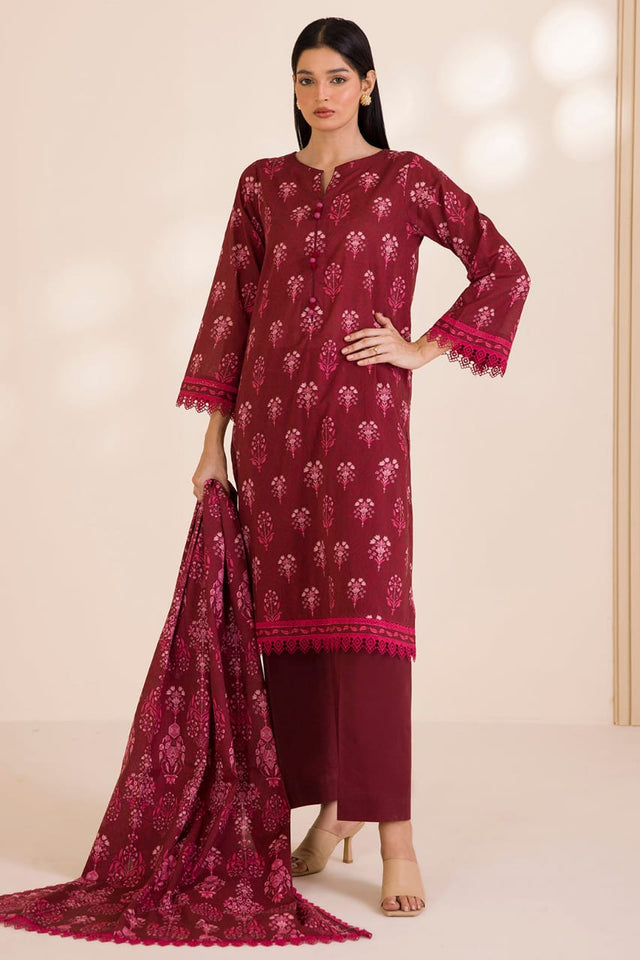 Zellbury | Unstitched Printed 3pc Cotton Fabric