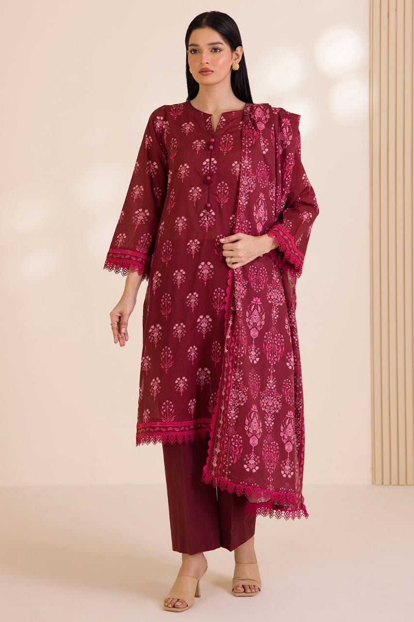 Zellbury | Unstitched Printed 3pc Cotton Fabric