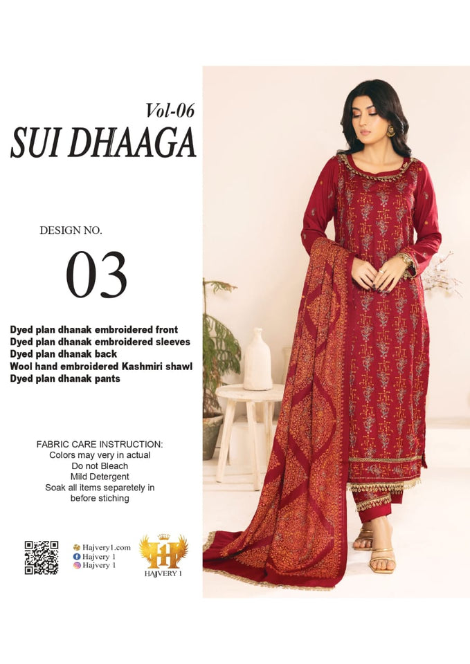 SUI DHAGA Winter 3 PC Unstitched