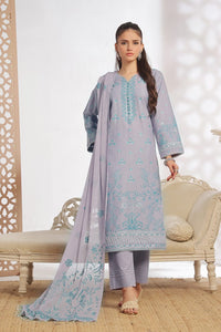 Unstitched 3-Piece Cambric Suit with Organza Dupatta