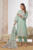 Unstitched 3-Piece Cambric Suit with Organza Dupatta