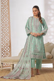 Unstitched 3-Piece Cambric Suit with Organza Dupatta