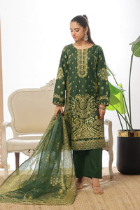 Unstitched 3-Piece Cambric Suit with Organza Dupatta