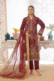 Unstitched 3-Piece Cambric Suit with Organza Dupatta
