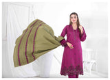 Semi-Stitched Fancy Embroidered Viscose Jacquard 3 Piece