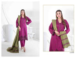 Semi-Stitched Fancy Embroidered Viscose Jacquard 3 Piece