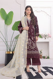 Embroidered Cambric 3 Pc suit-organza dupatta
