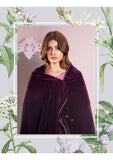 Bareeze Dyed Dora Dhanak Embroidered 3 PC with Velvet Shawl